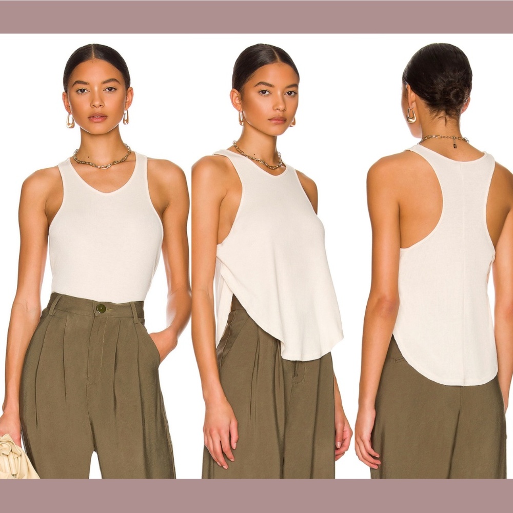 NWT Free‎ People [ Small ] Out the Door Rib Tank Top in Au Lait